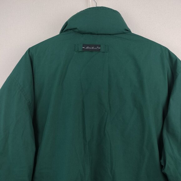 Eddie Bauer Goose Down Jacket Men Sz XL Green Winter Puffer Bomber Ski Coat Zip - Picture 14 of 16